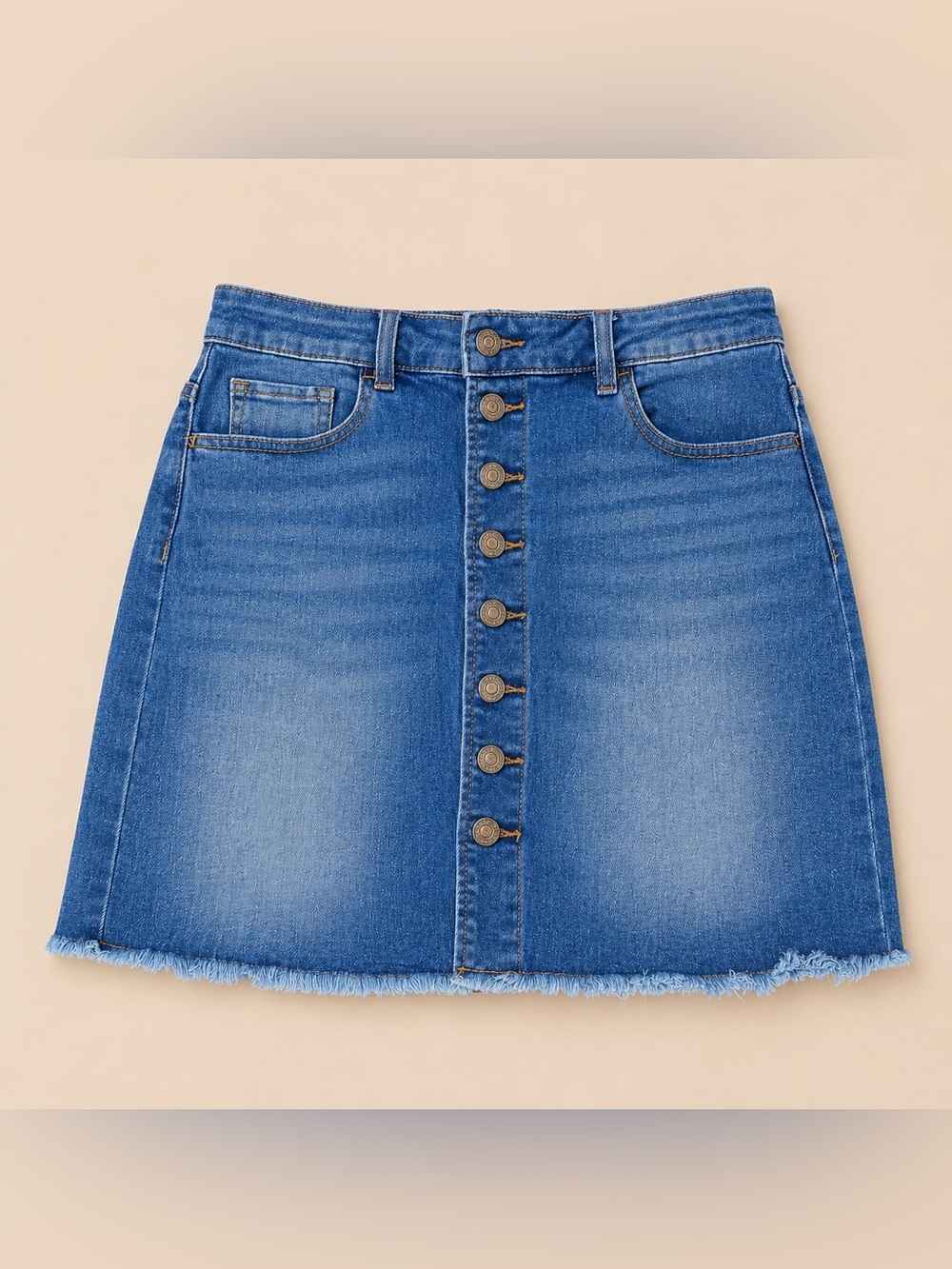 Indigo Rein Button Front Denim Mini Skirt Size 7/27